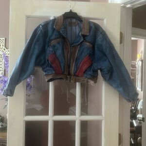 Cute Vintage Havoc Denim/jean leather distressed jacket